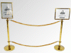 Rental information Desk with a sign in Kiev. Rolled gold information desks with signs A3, the Catering company "Cordelia"