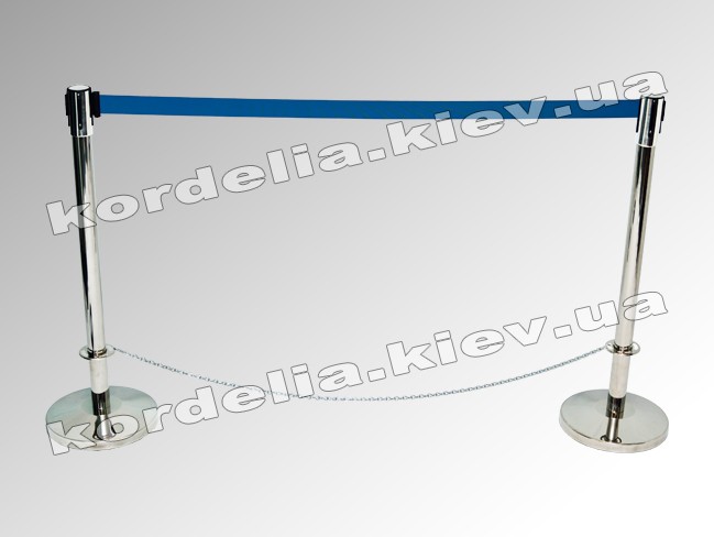 Blue ribbon fence with chain